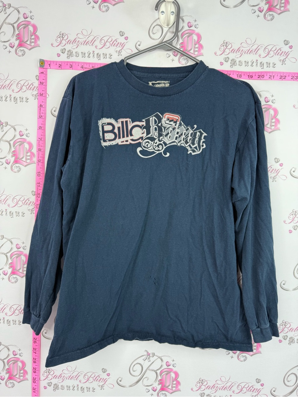 Billabong Navy Blue Long Sleeve Graphic Logo Shirt